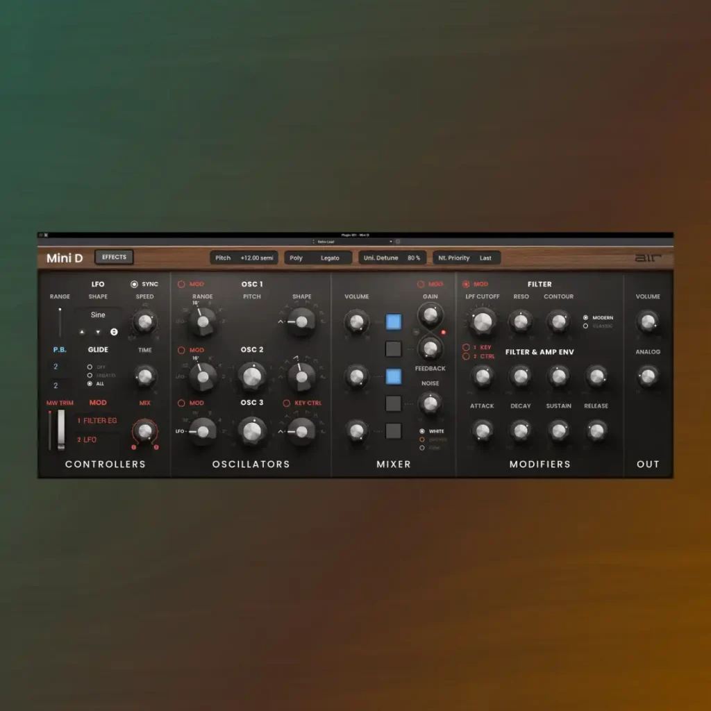 图片[1]-模拟合成器插件-AIR Music Technology Mini D v1.2.1.14-TeamCubeadooby-声链工坊