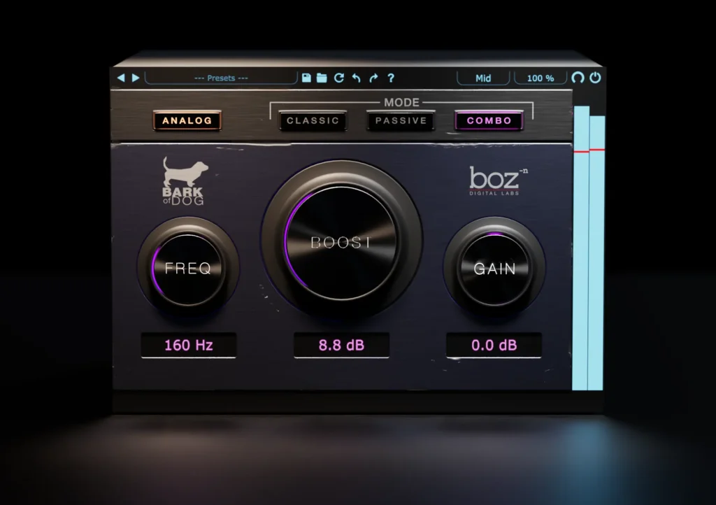 图片[1]-谐振高通滤波器-Boz Digital Labs Bark Of Dog 3 (Low-Frequency Enhancer) v3.0.1 VST VST3 AU AAX STANDALONE WiN MAC-声链工坊