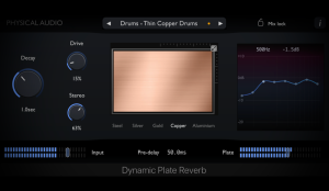 动态板式混响-Physical Audio Dynamic Plate Reverb v3.1.9 Incl Keygen-R2R-声链工坊
